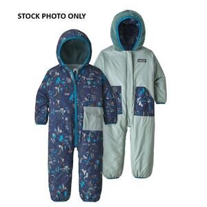 Patagonia 60132 Reversible Puff Ball Snowsuit Block Houses Forest Print 6-12 M